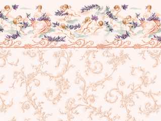 Dollhouse Miniature Wallpaper, Symphony, Pink